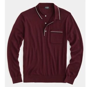 RYE 51 Classic Winter Red Cashmere/ Cotton Blend Polo Size L